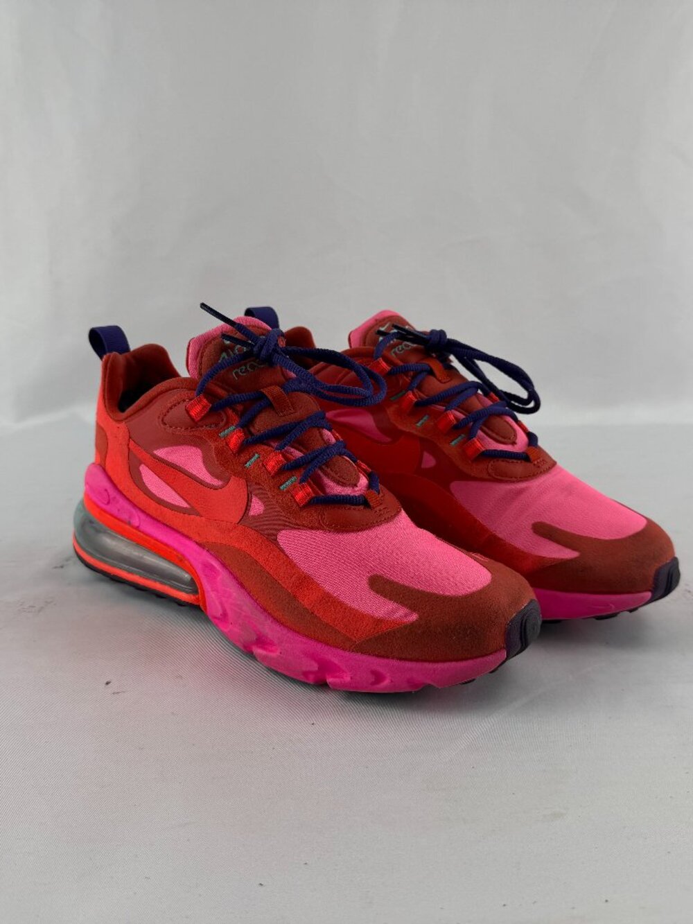 Nike Air Max 270 React Pink Red Women Running Shoes Athletic Sneakers Size 8